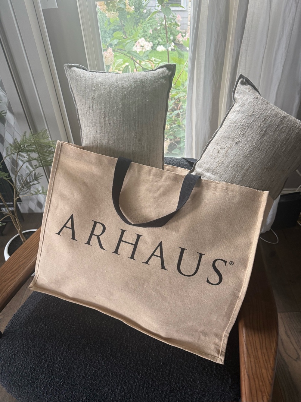Arhaus Raw Silk Pillow - Flax
